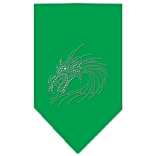 Dragon Rhinestone Bandana Emerald Green Large